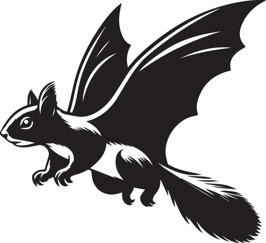 Set of flying squirrel silhouette illustration vector