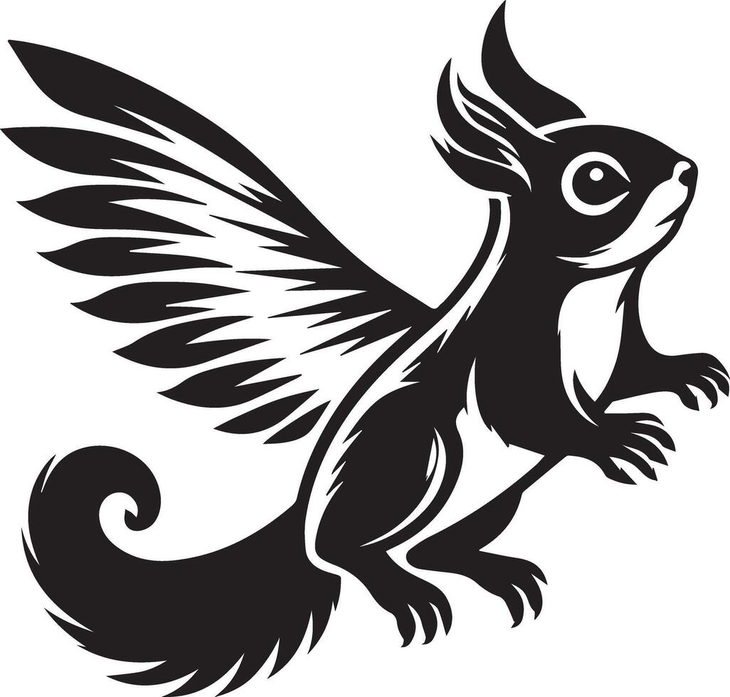 Flying Squirrel silhouette illustration bundle vector