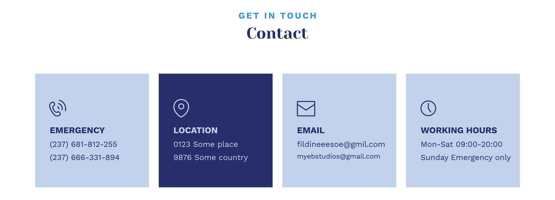 Contacts section Get in touch website template vector