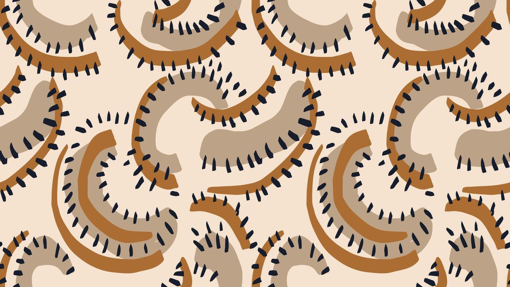 Beige seamless pattern with Abstract organic shapes. hand drawn sketch unique irregular forms. Simple background ornament. Contemporary minimalist print vector