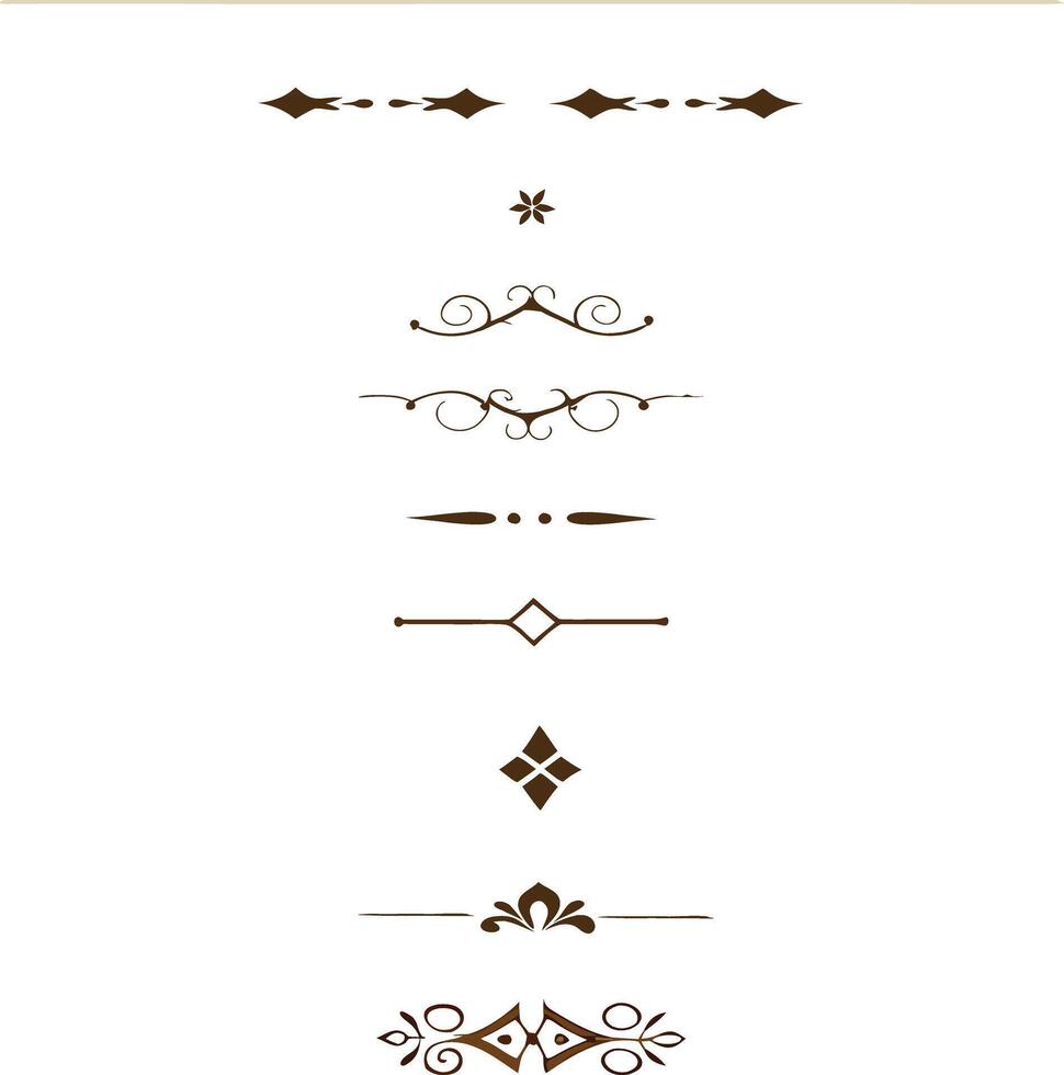 Decorative Divider Set in a Dark Brown Tone vector