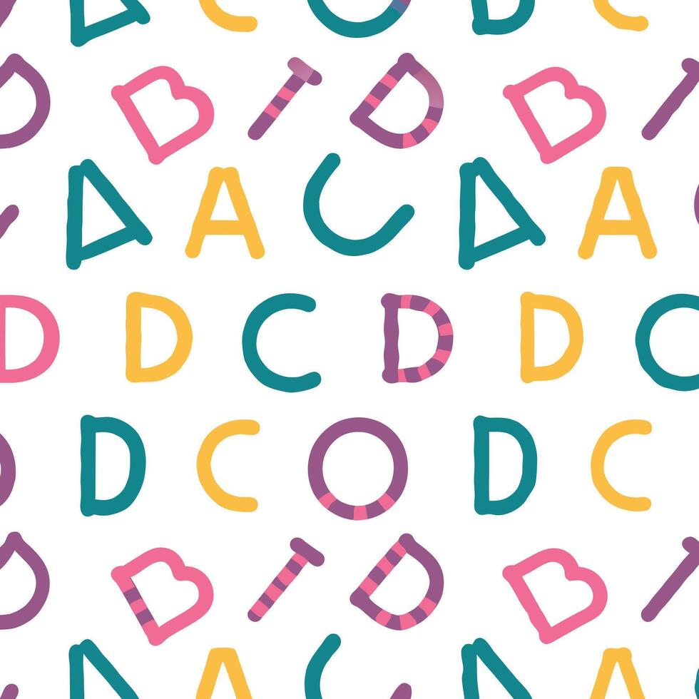 Fun, Colorful Alphabet Pattern Background vector