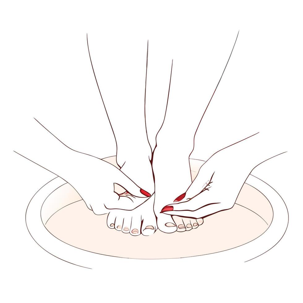 Woman s Feet Receiving a Relaxing Foot Spa Treatment vector