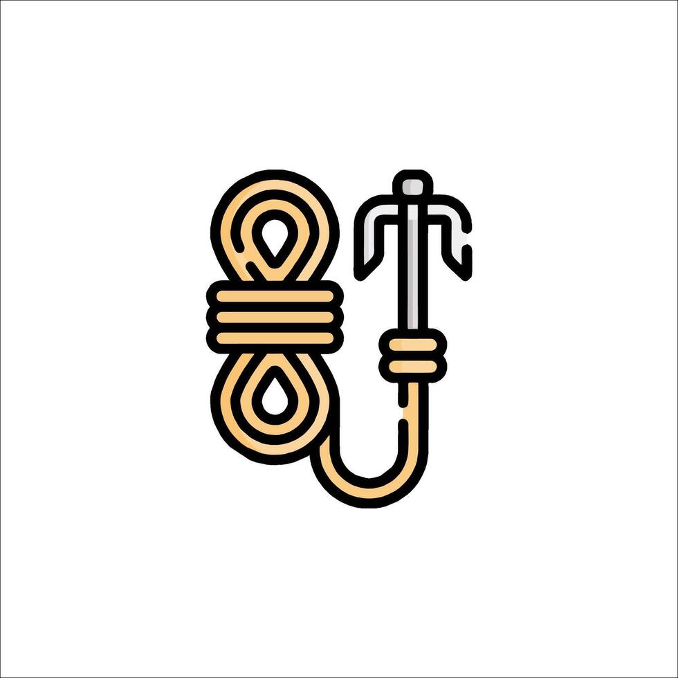 A rope and hook icon on a white background vector