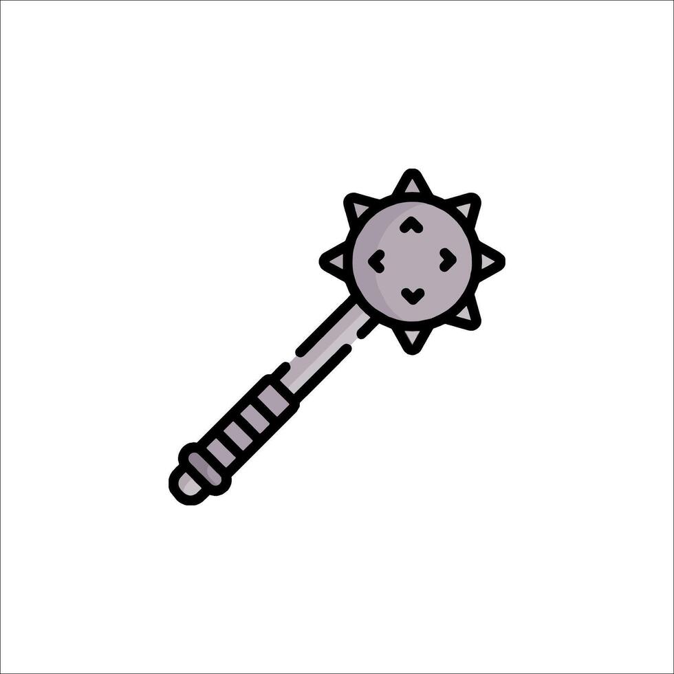A black and white drawing of a weapon vector