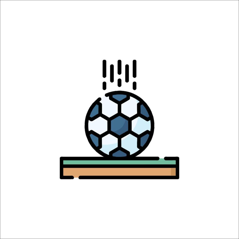 A soccer ball on a table with a drop of water vector