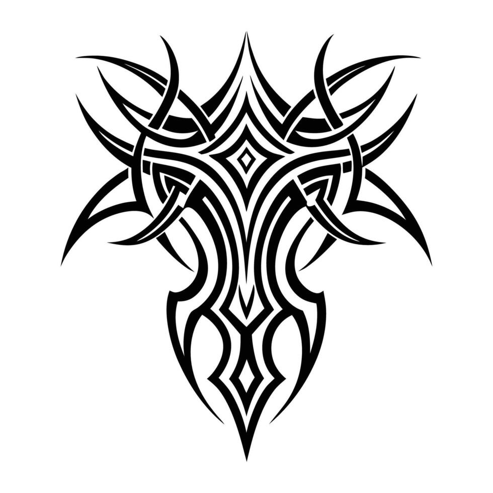 Bold Symmetrical Tribal Tattoo Abstract Ink Pattern vector