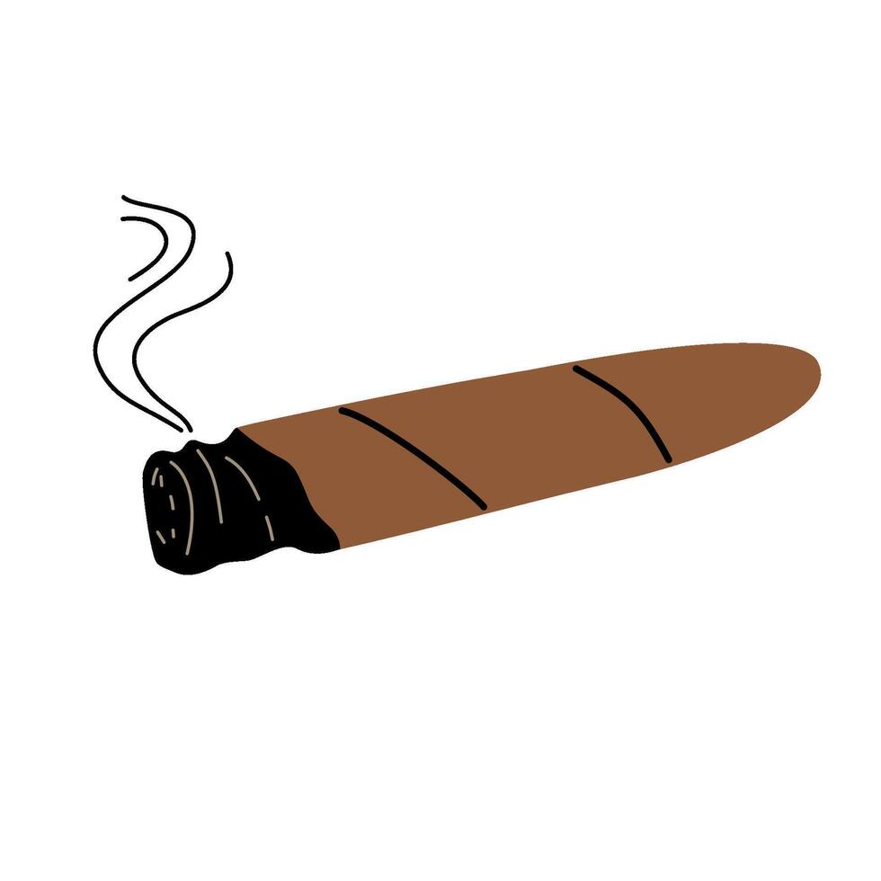 Illustration of a Cuban smoking cigar. vector