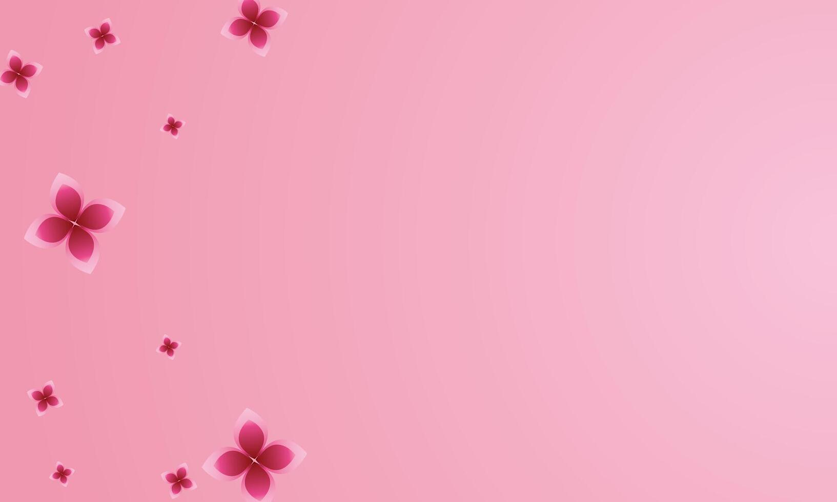 Gradient background with pink flowers vector