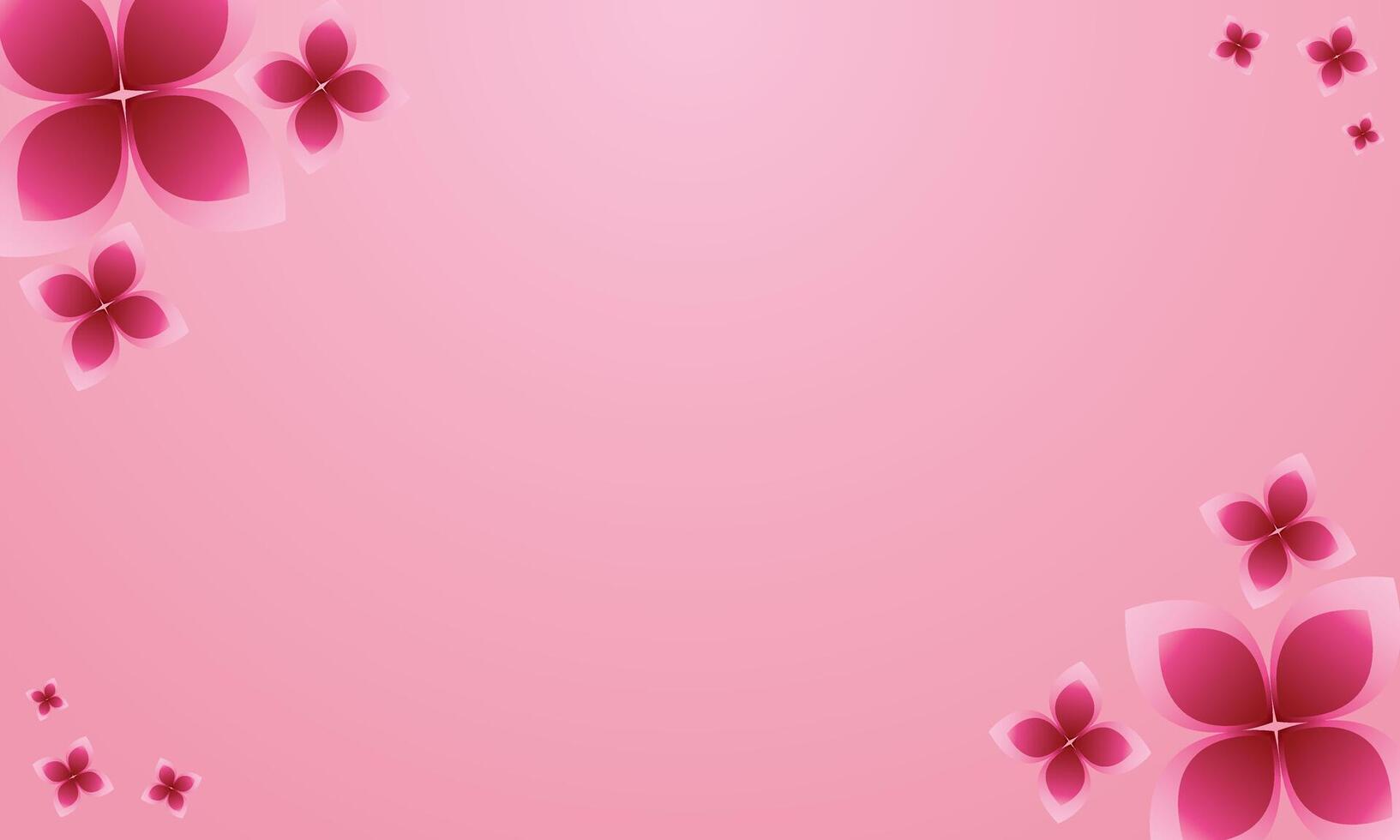 Soft gradient background with abstract pink flowers vector