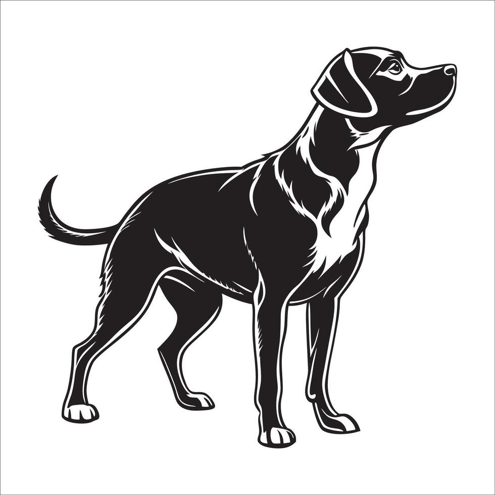 Dog silhouette on white background. black dog isolated on white background. hand drawn cutout dog. vector