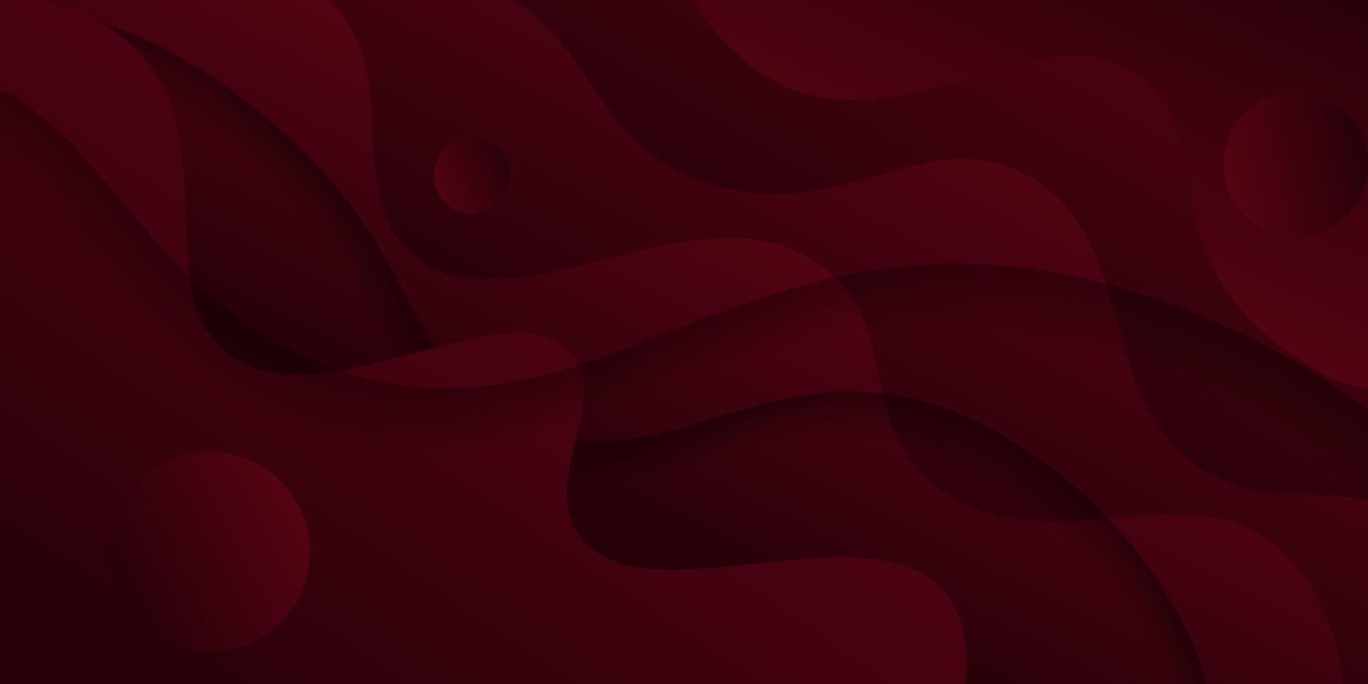 Colorful geometric wave background. Dark red elements with liquid gradient pattern. Dynamic shape composition. vector