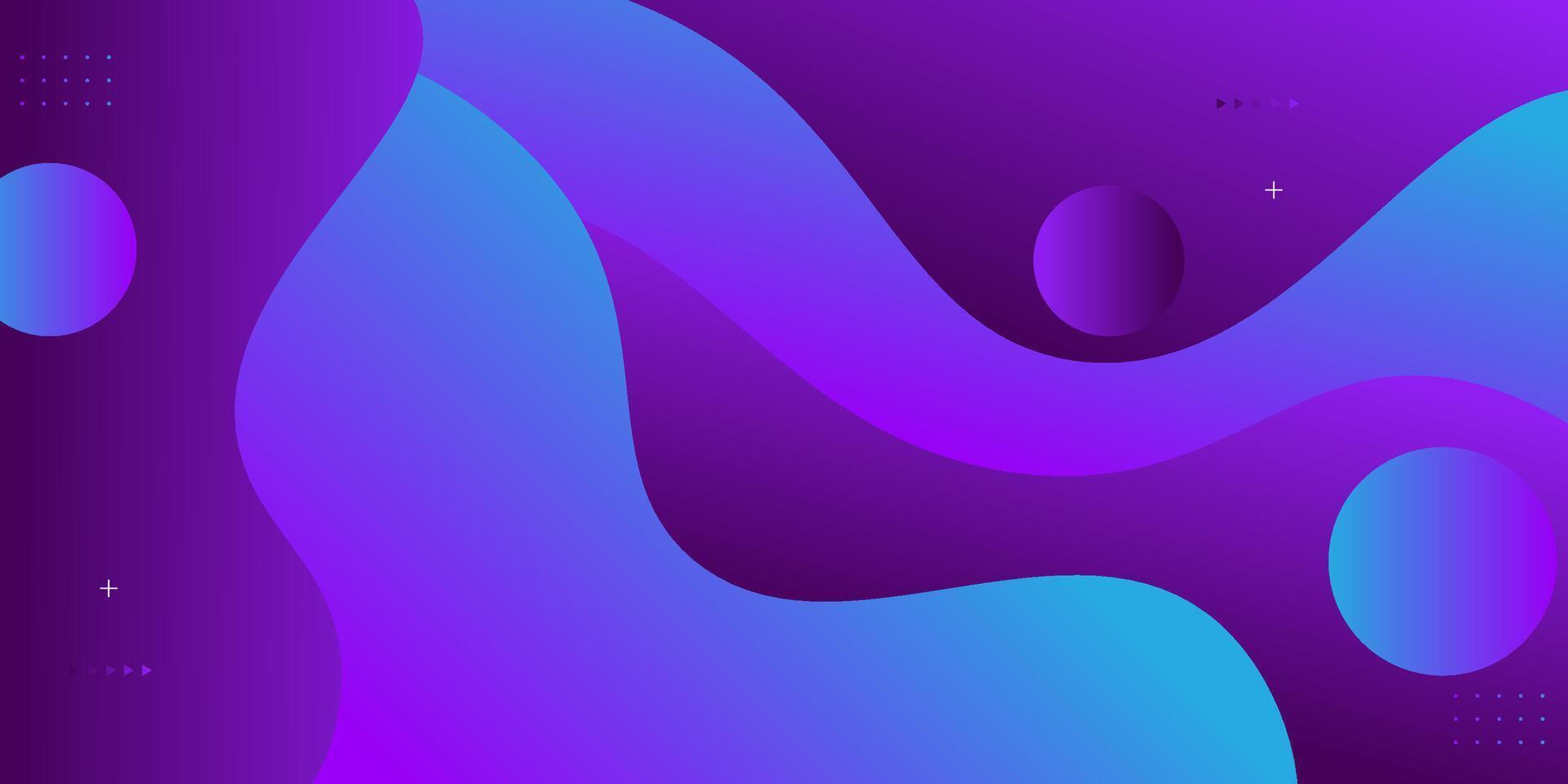Abstract purple and blue geometric 3D background. Wave color background with circle pattern design. Fluid shape composition. eps10 vector