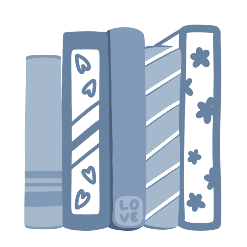 Stack of books. Bookstore, library sign for stickers with books and reading on transparent background. png