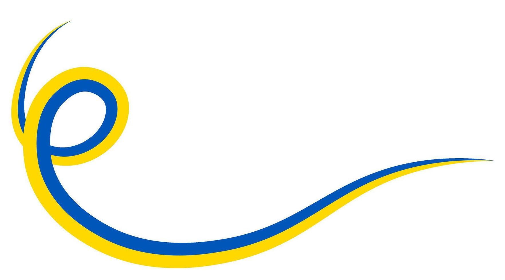 Swirly ribbon in the colors of the Ukrainian flag is on a transparent background. Banner for the Independence Day of Ukraine. illustration. vector