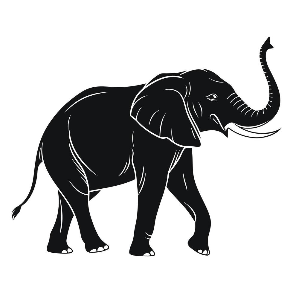 High-Quality Elephant Illustration for Digital and Print Use vector