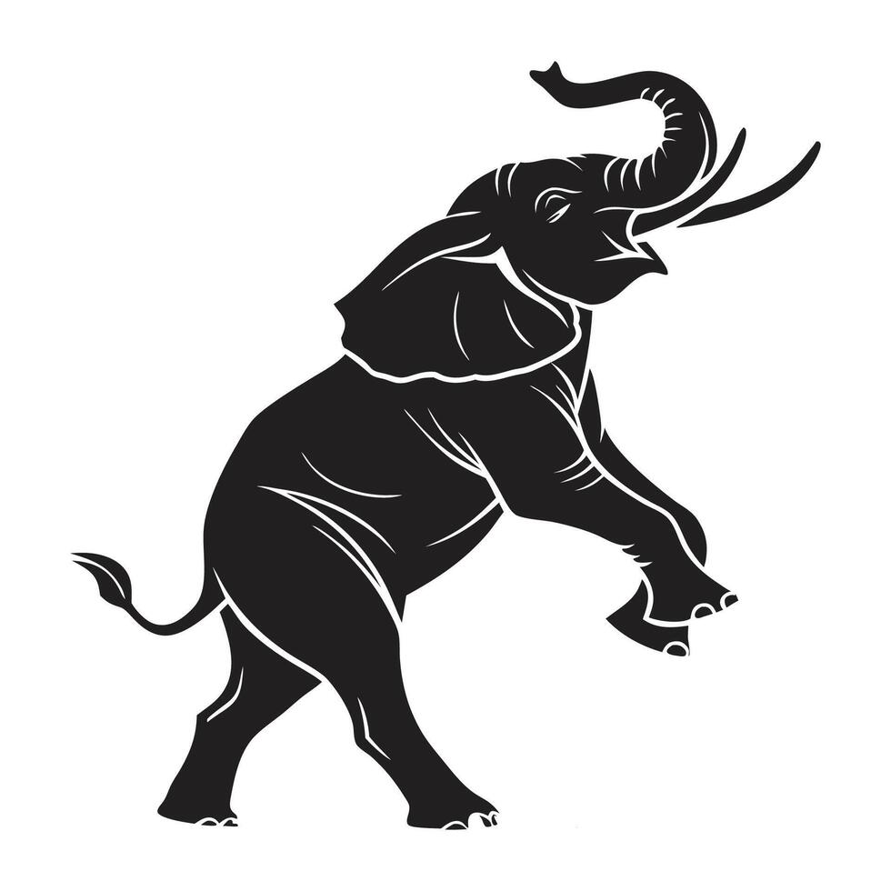 Wildlife-Inspired Elephant Silhouette Art for Prints and Designs vector