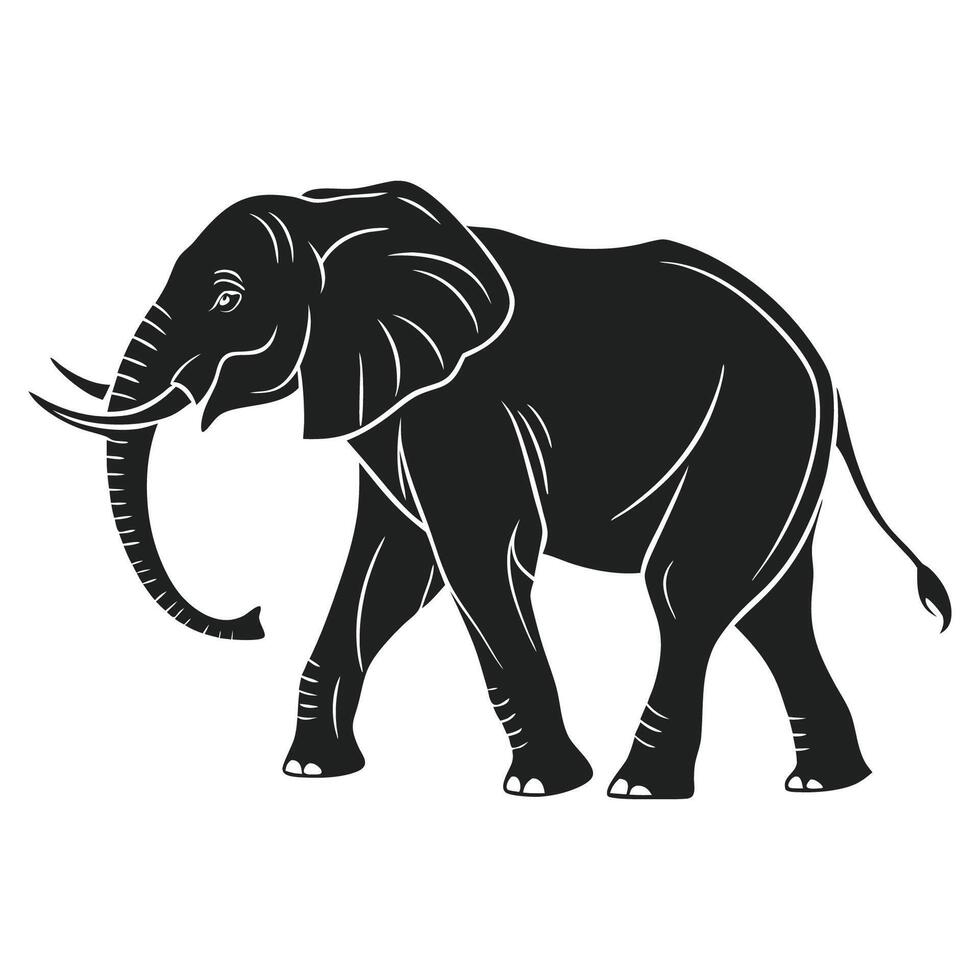 African Elephant Silhouette for Logos and Branding vector