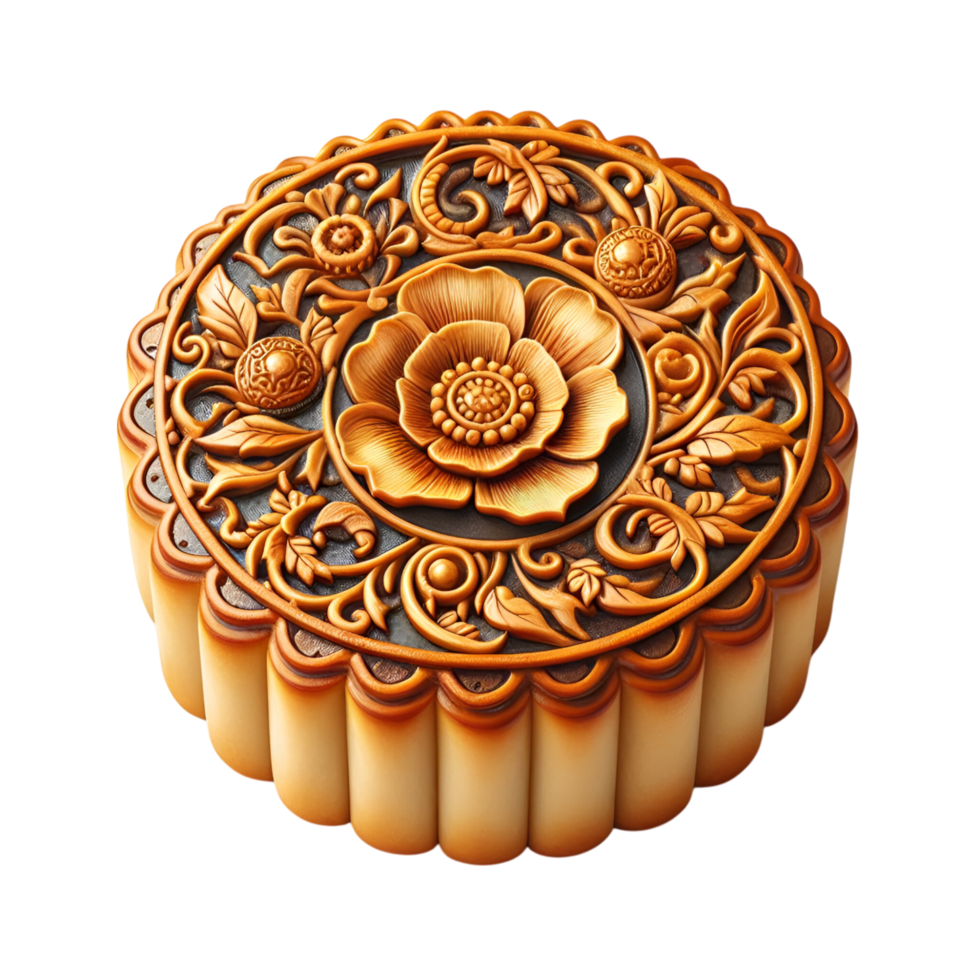 Golden Mooncakes with Ornate Patterns for Mid-Autumn Festival png