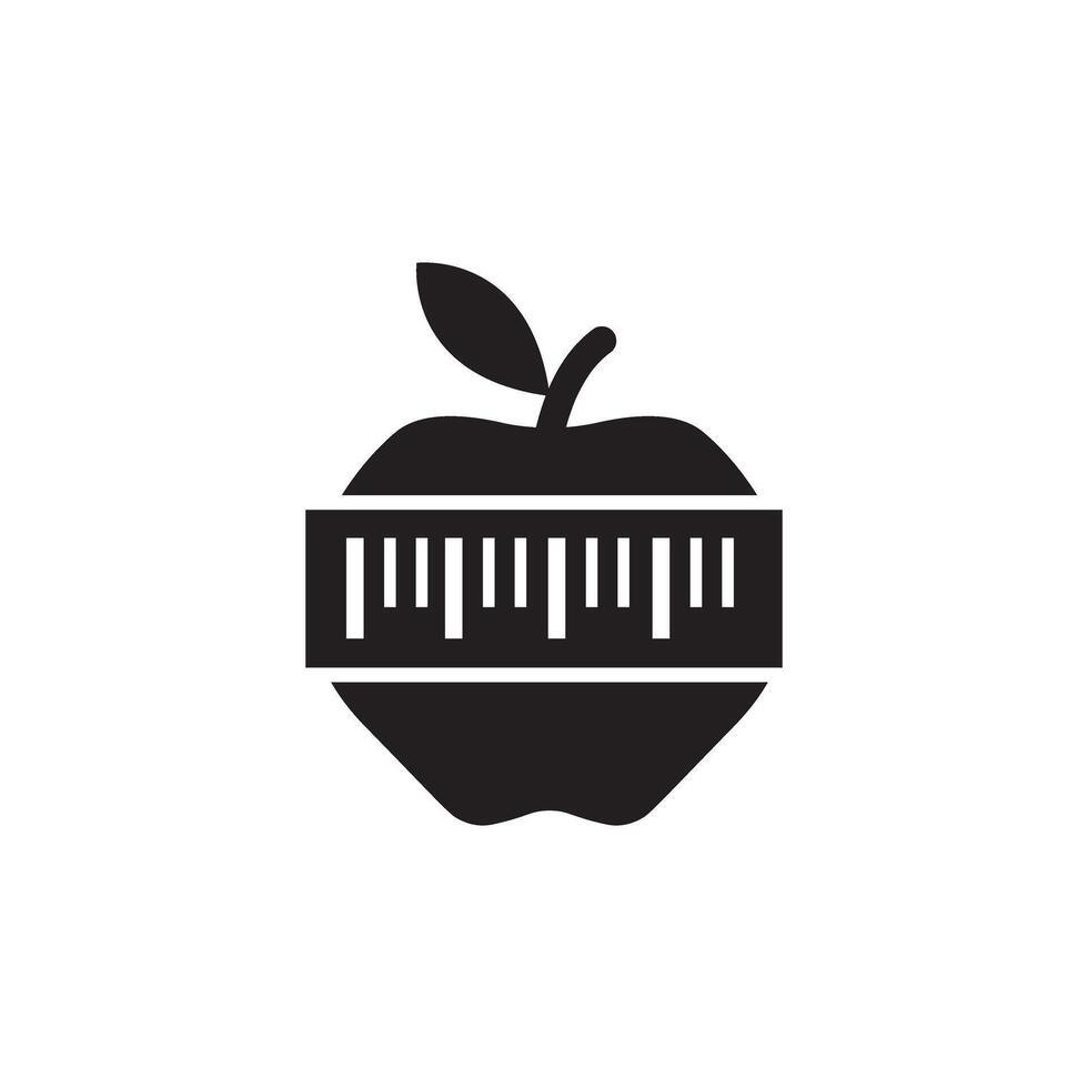 Healthy diet glyph icon. Black illustrations isolated on white. vector