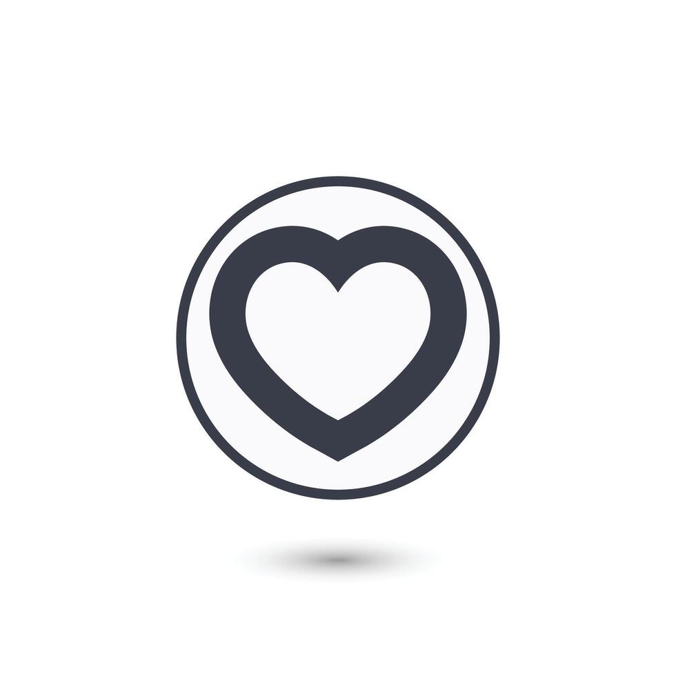 Heart Icon in Circle. heart icon illustration vector