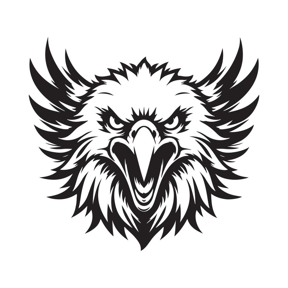A stylized eagle head silhouette capturing the essence of leadership and pride. vector