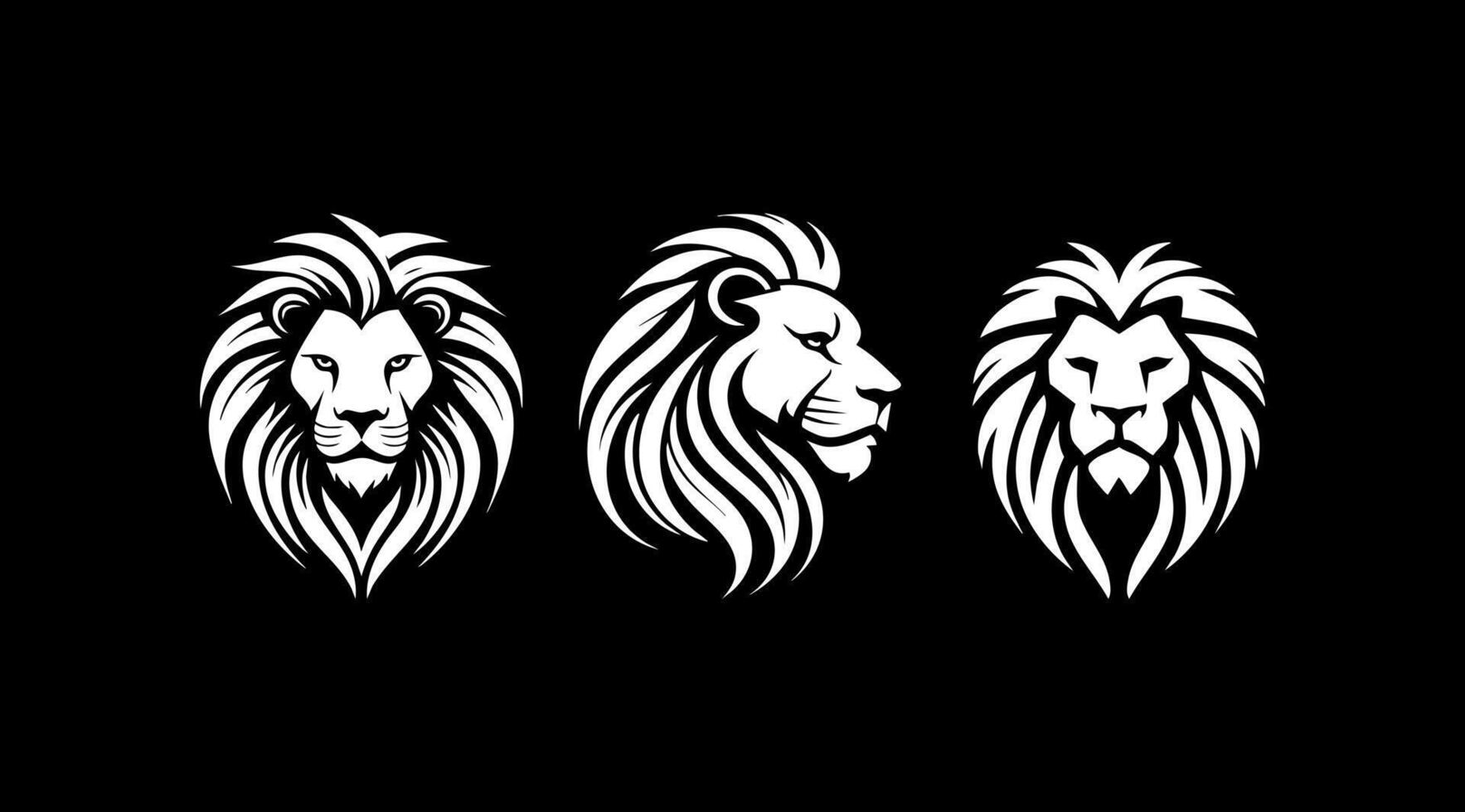Back and white Face Lion vector