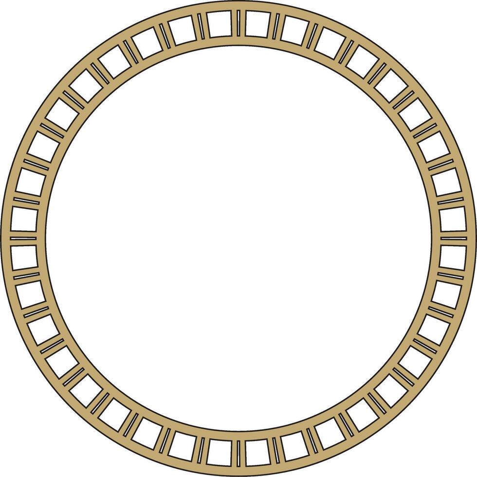 gold with black round Egyptian ornament. Circle, frame, ring of ancient Egypt.Pattern of lotus flowers vector