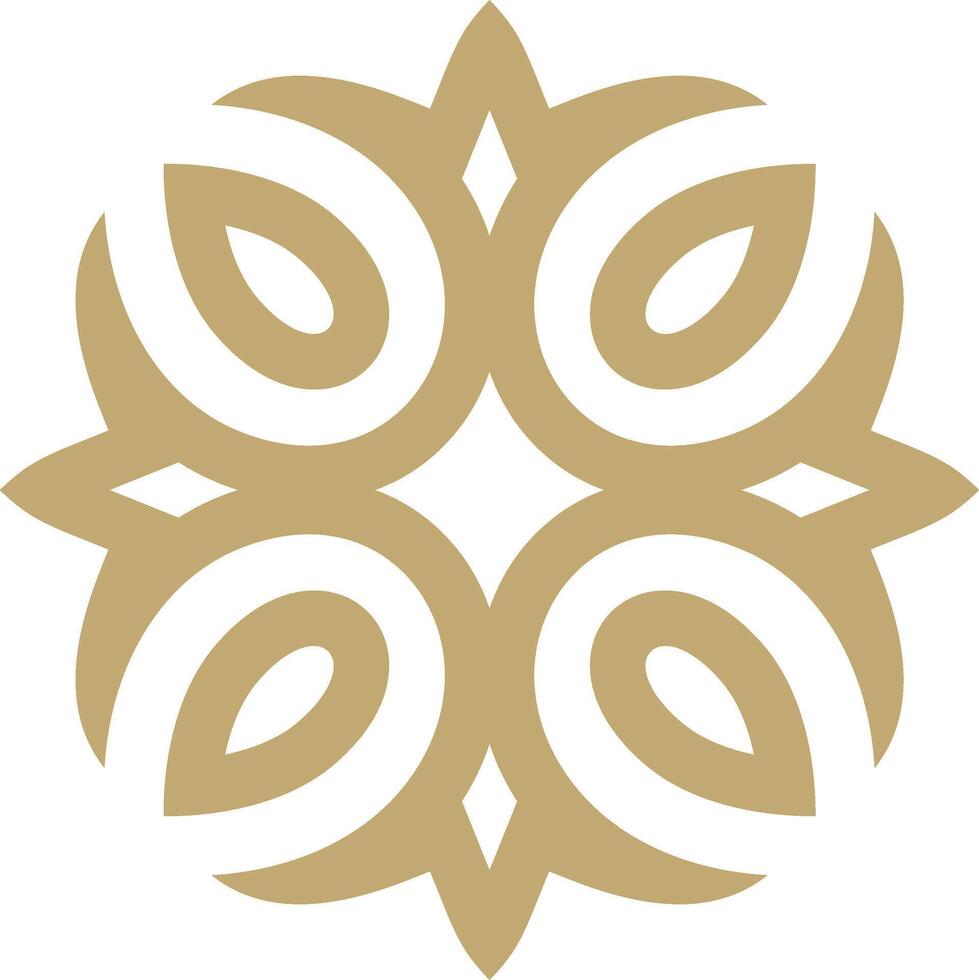 golden Kazakh national ornament. Ethnic pattern of the peoples of the Great Steppe vector