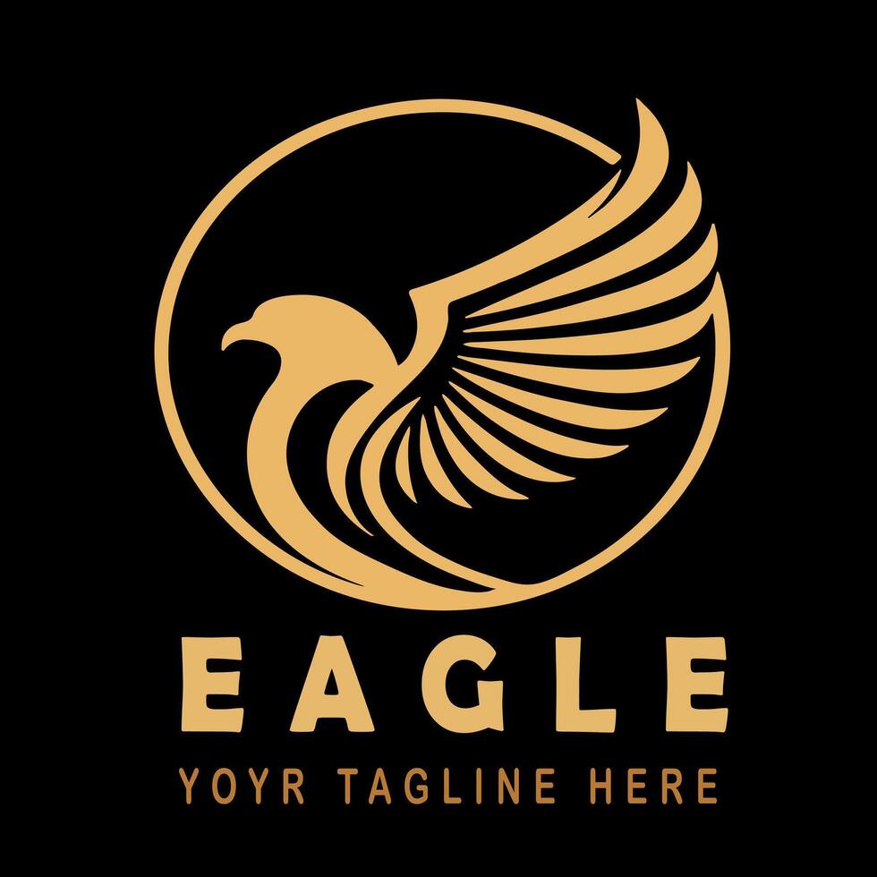 Golden bird logo design art vector