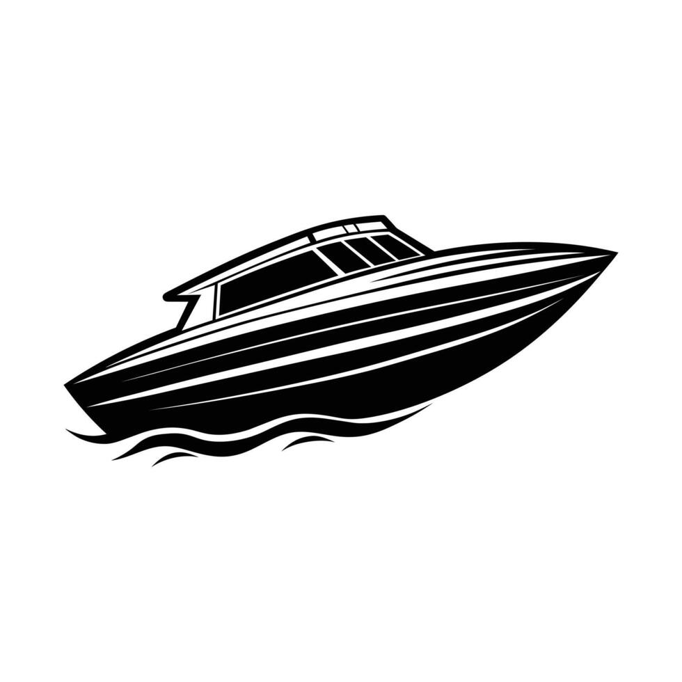 Speed boat silhouette vector