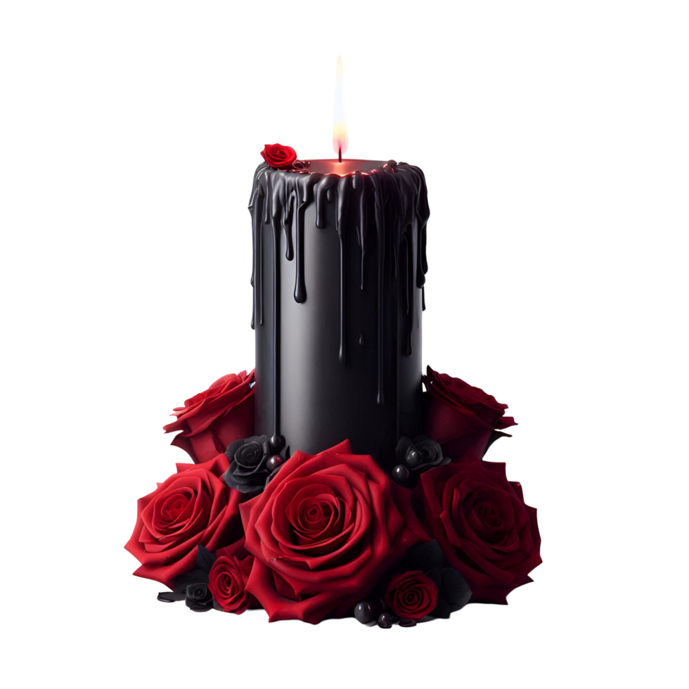 Romantic Candle With Roses png
