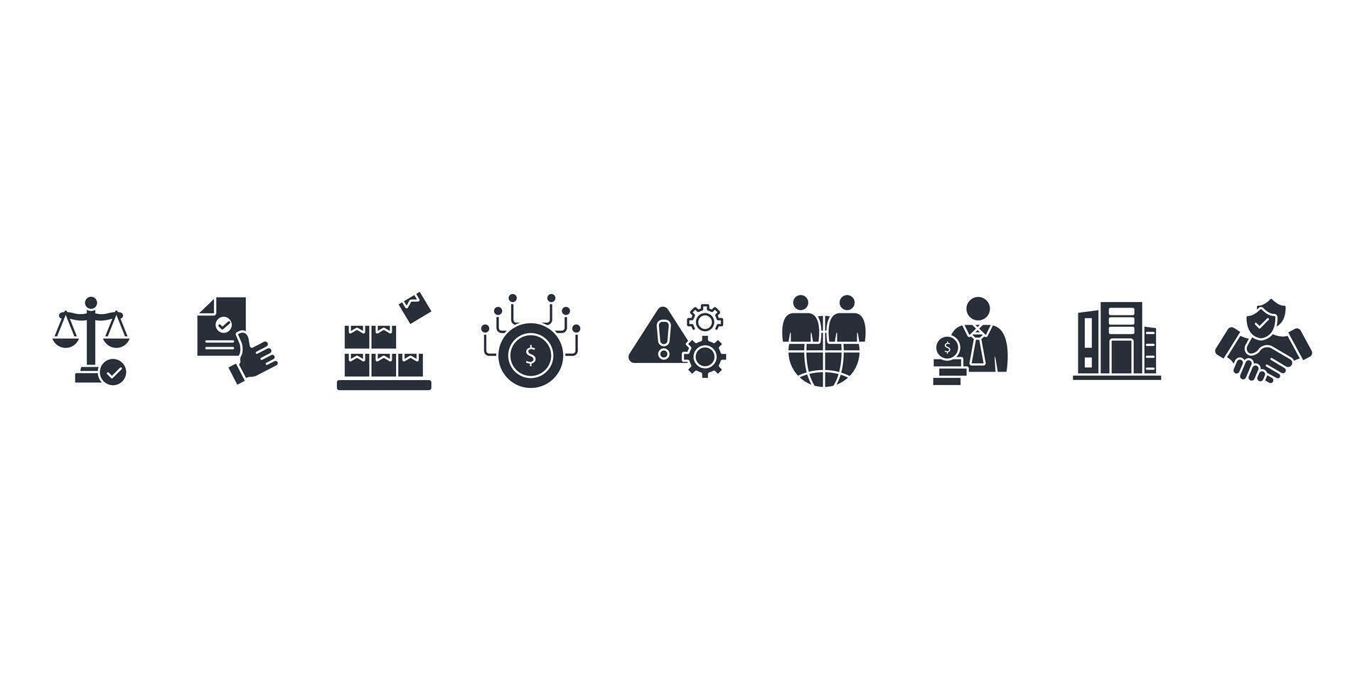 IPO icons set isolated on White Background Flat vector
