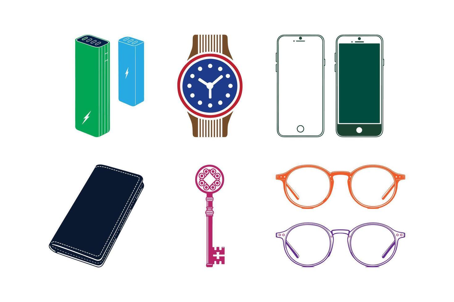 Everyday essentials icon set design. vector
