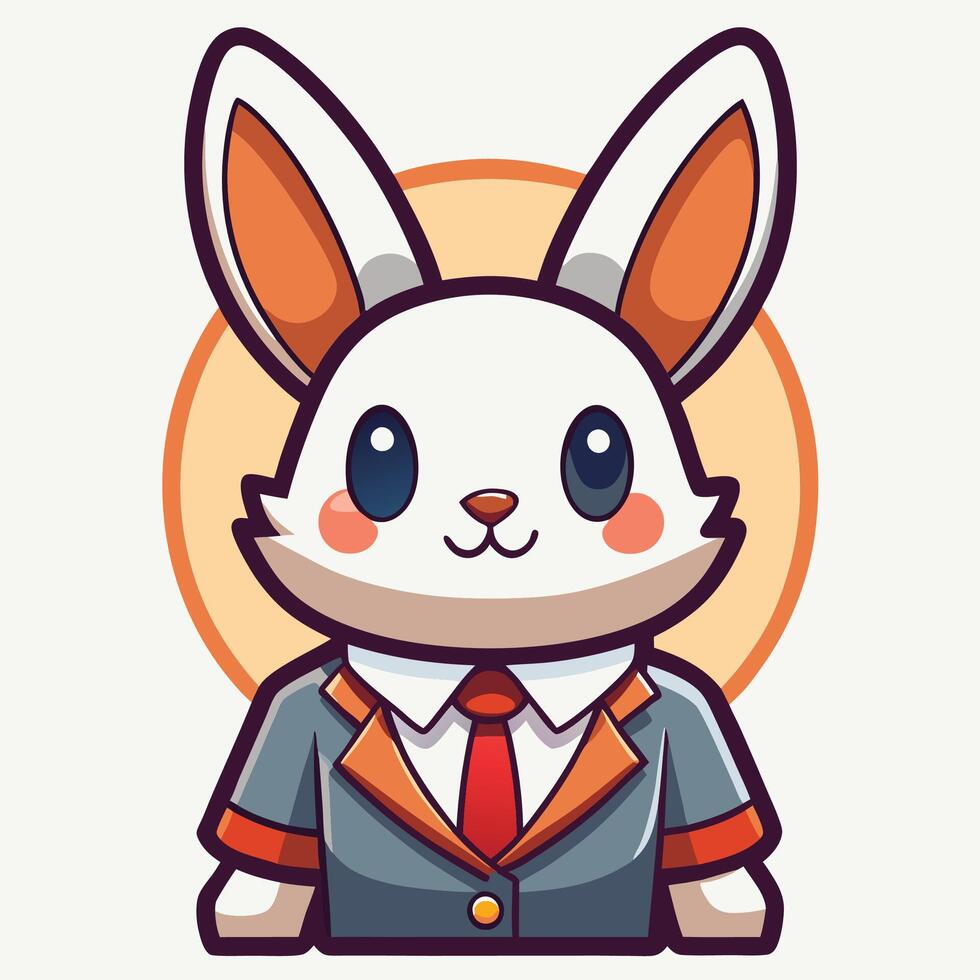 a cartoon rabbit wearing a suit and tie white background vector