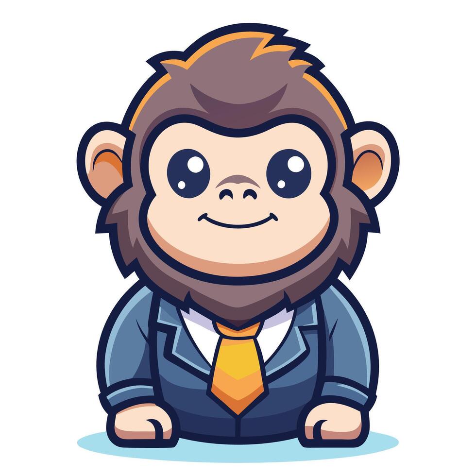 monkey in business suit , illustration vector