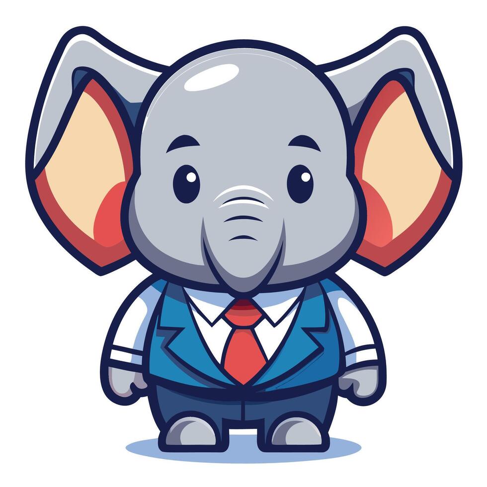 an elephant wearing a suit white background vector