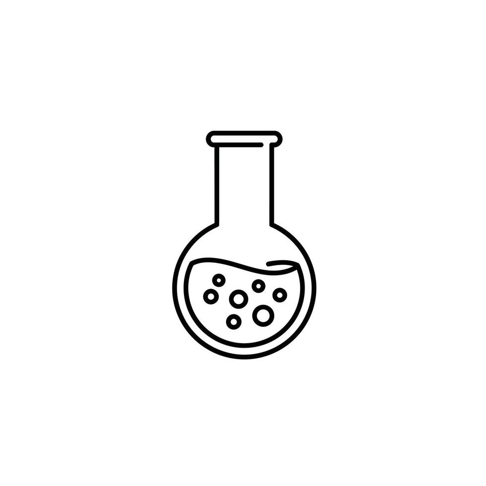 A black and white line drawing of a flask vector