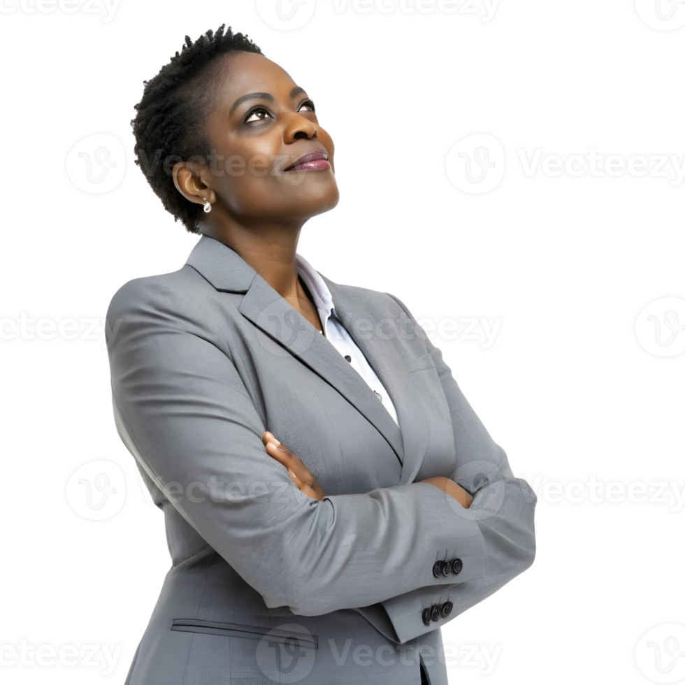 Professional and confident woman in formal attire, showcasing determination and assertiveness png