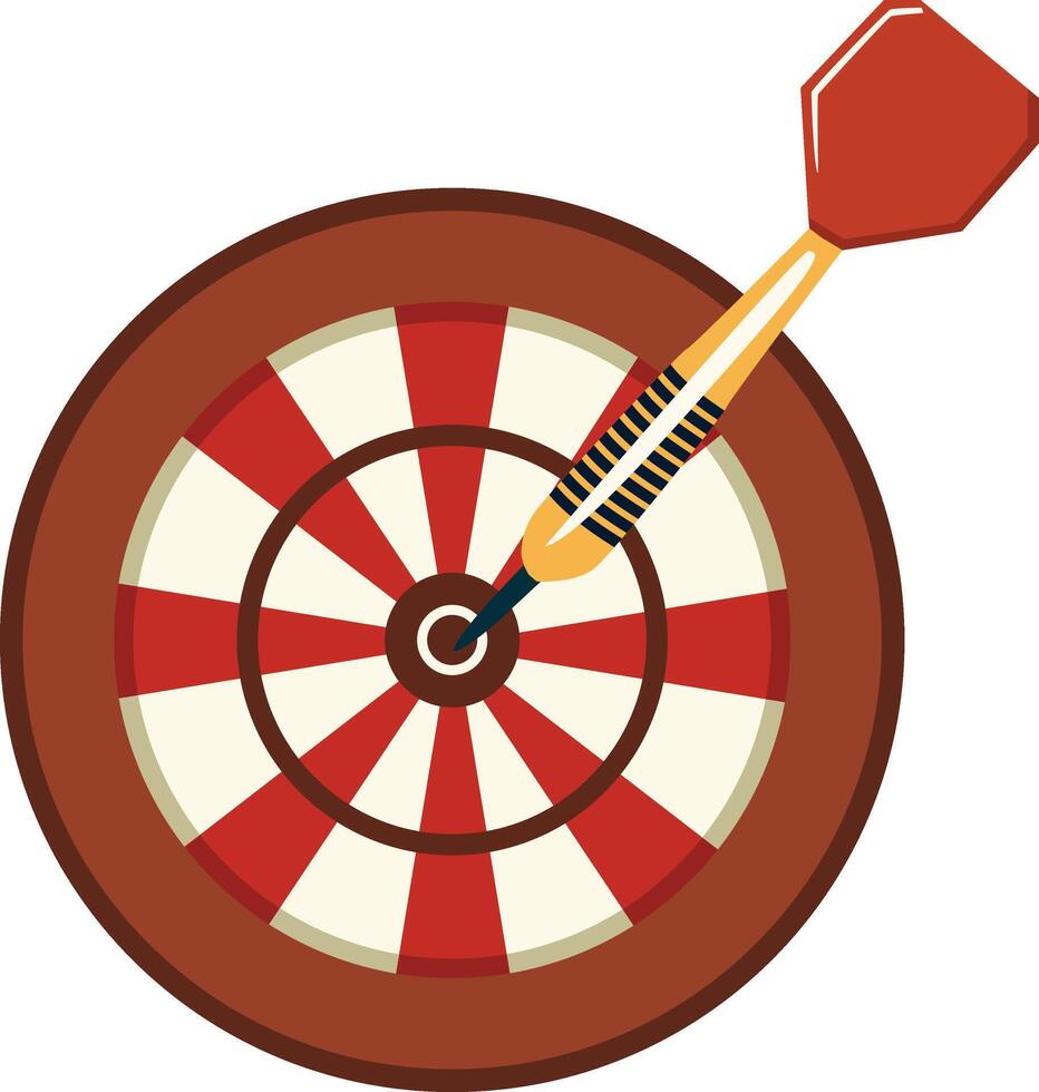 Dartboard with Dart in Bullseye vector