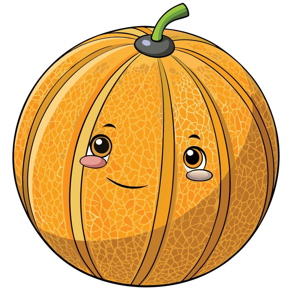 a cartoon pumpkin with a smiley face vector