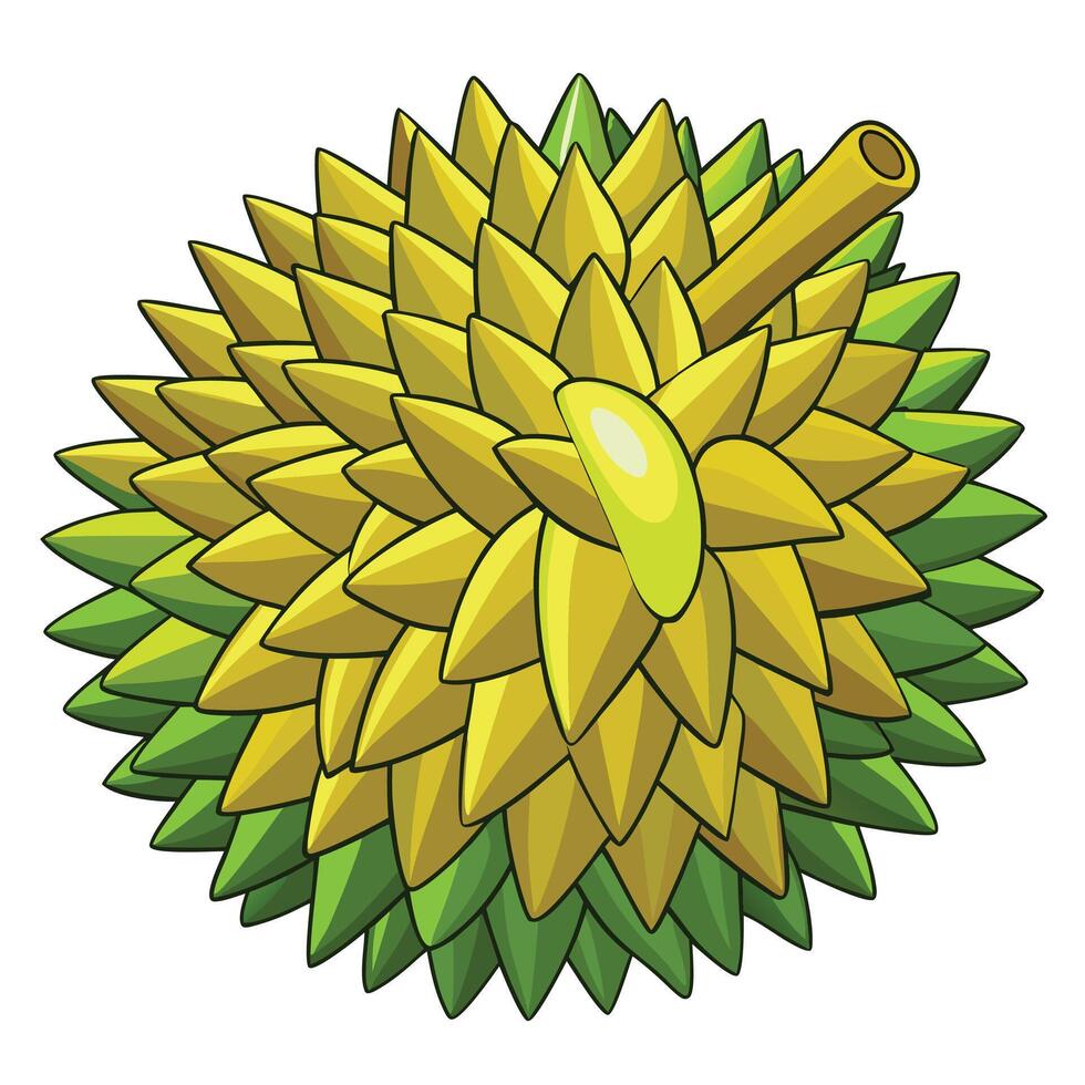 a cartoon image of a yellow and green flower vector