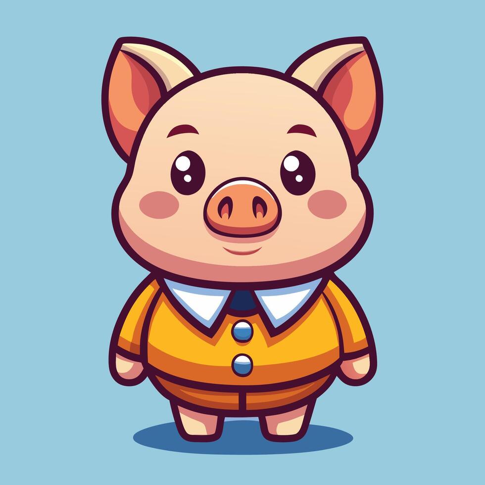 a cartoon pig in a suit and tie white background vector