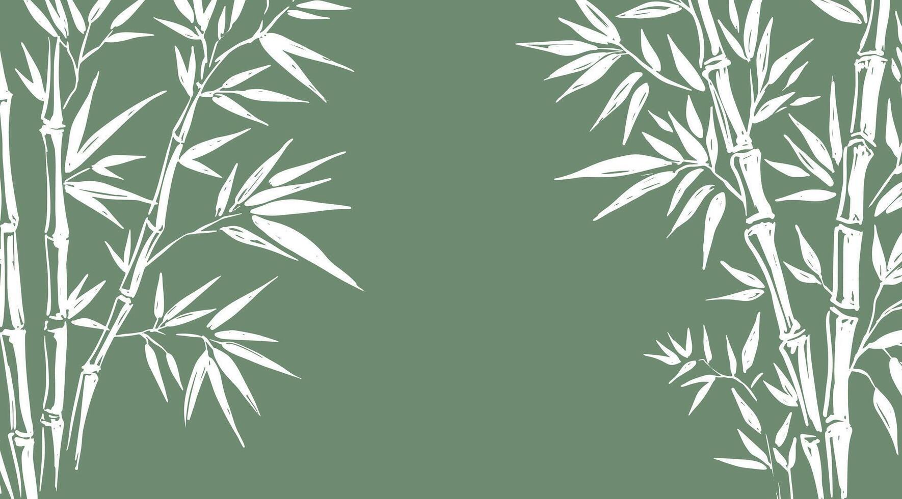 Frame with Bamboo tree, Hand drawn illustrations. vector