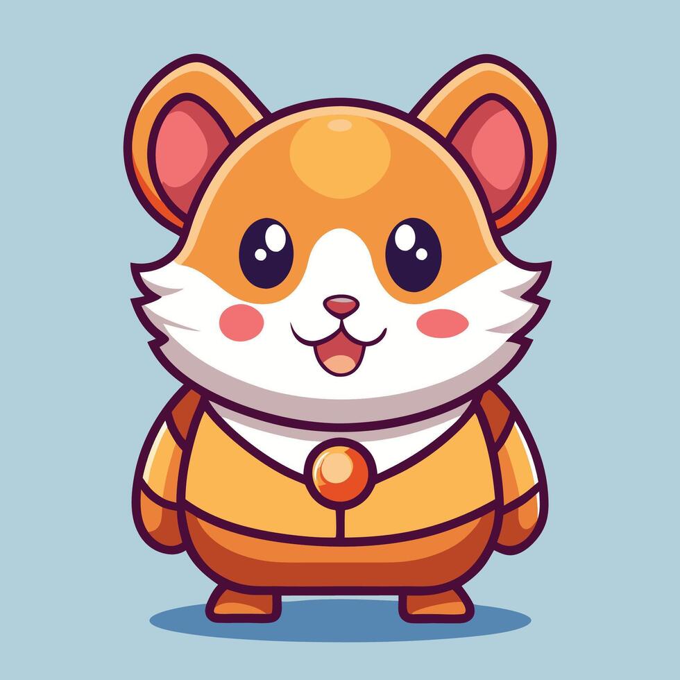 a cartoon character of a cute little animal in a suit vector