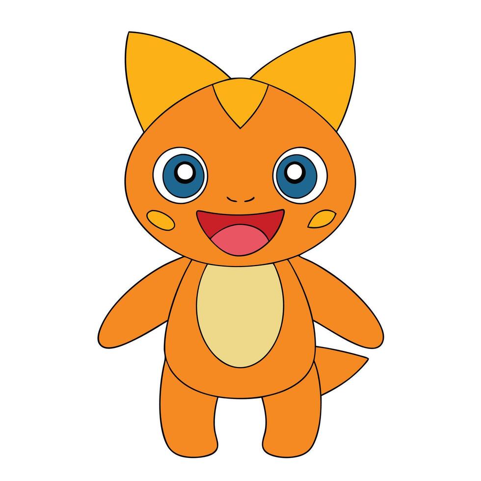 pokemon plush toy with big eyes and a smile vector