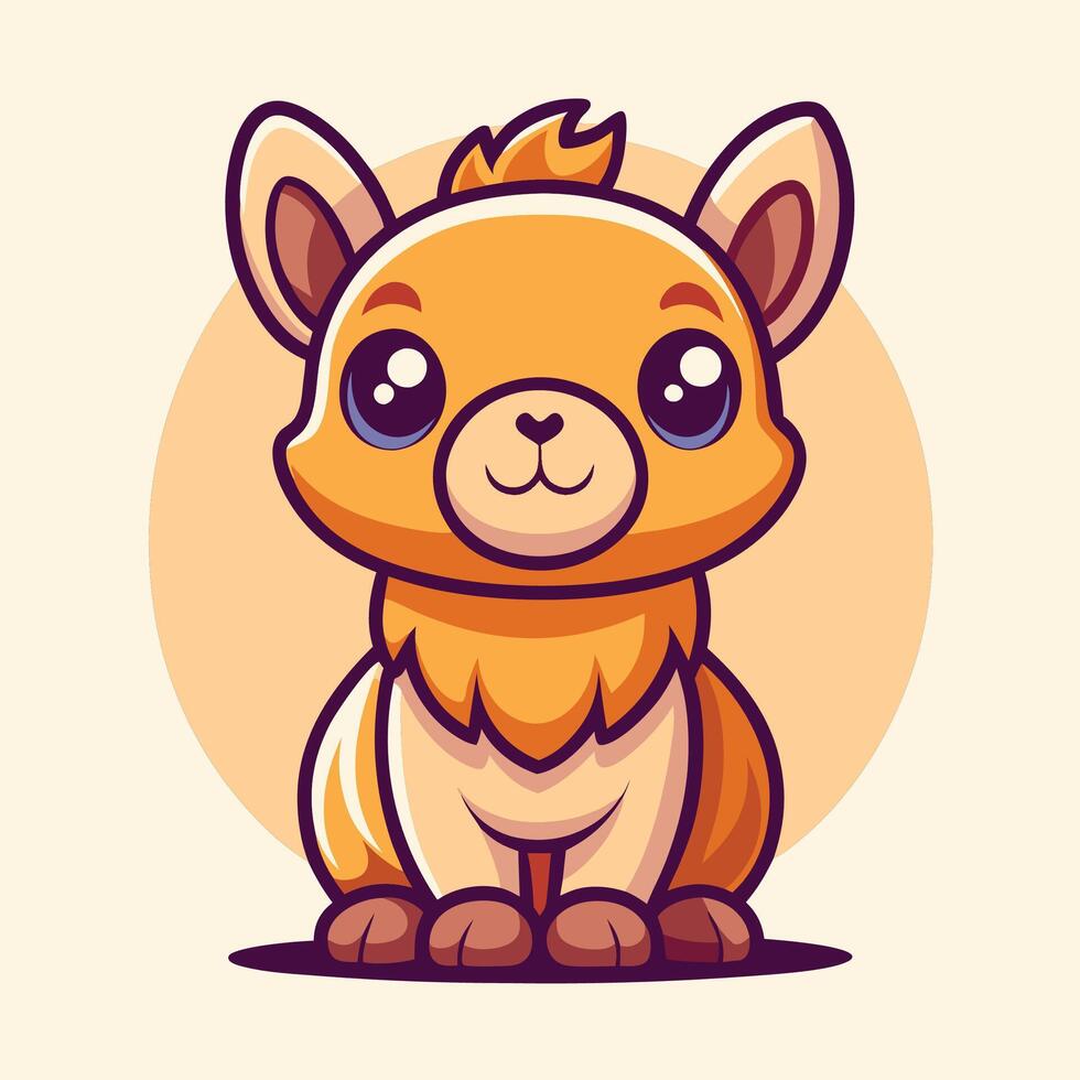 cute llama cartoon illustration , vector