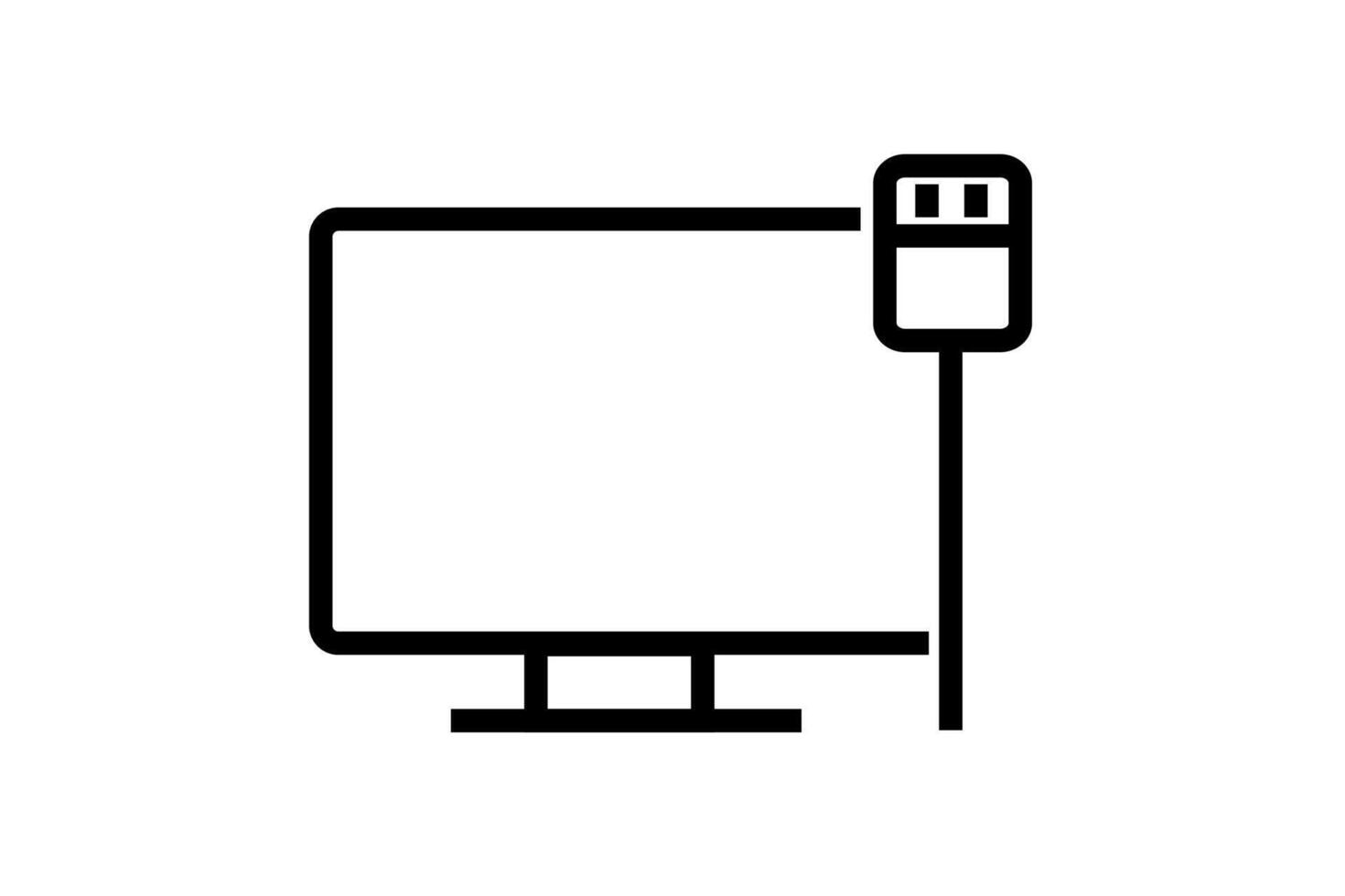 Ethernet Icon Sign Symbol Outline Stroke Design vector