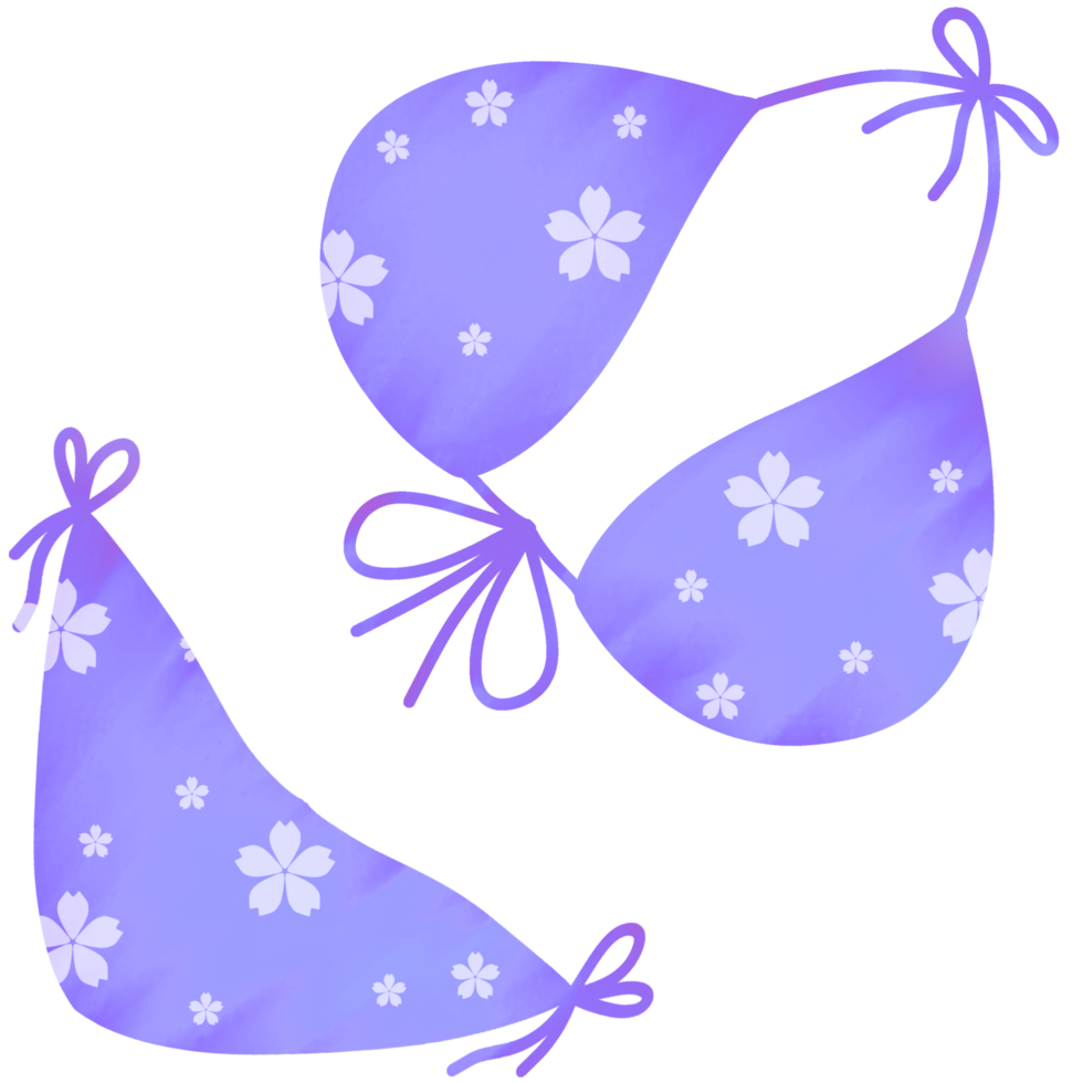 bikini swimsuit decorated with flower png