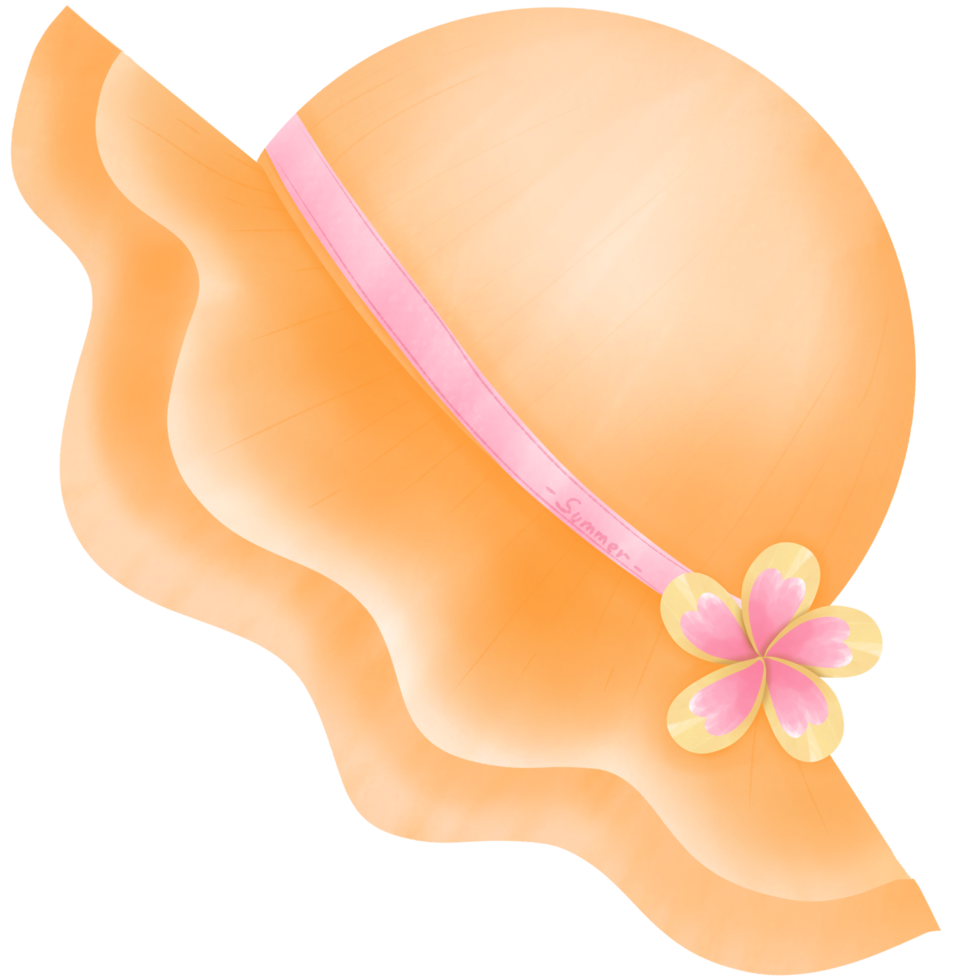 Wide-brim hat for walking on the beach png